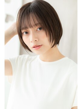 カバーヘア ブリス 大宮西口(COVER HAIR bliss) シースルーバングレイヤーカット丸みショートマッシュボブY大宮