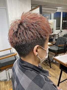テーラヘアー 成田店(TELA HAIR) コーラルピンクサイドパートモヒカン【TELA HAIR】