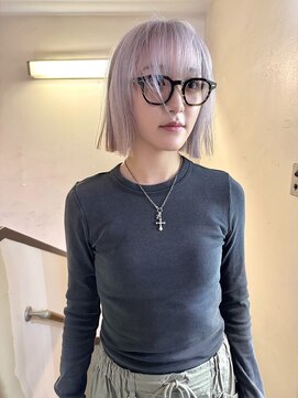 ソイ 下北沢(soi) 【White purple】エフェクトブリーチ_ホワイト_顎ラインボブ