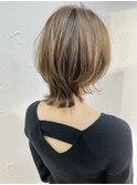 ネオウルフ×ダークグレージュボブウルフ　ウルフカット