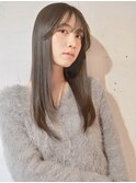 艶感ストレート／髪質改善縮毛矯正／グレージュカラー