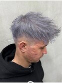 ブリーチカラースキンフェードジェットモヒカンショートスタイル