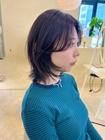 スニュウ(snuw)&nbsp;レイヤーボブ切りっぱなしマロンベージュラベンダーミルクティ