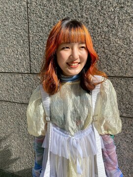 ロペ(ROPE.) ミディアムローレイヤー×オレンジカラー