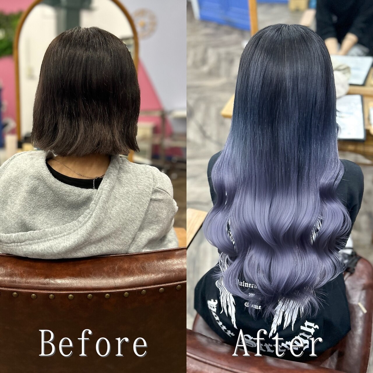 パープル×アッシュ#シールエクステ#ラベンダーカラー#小倉：L095477589