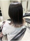 インナーカラーベージュ×ダークグレー