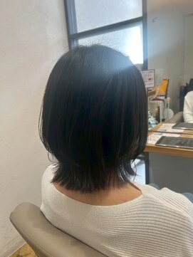 くびれ黒髪ボブ小顔レイヤーカットうるツヤ髪質改善20代30代40代