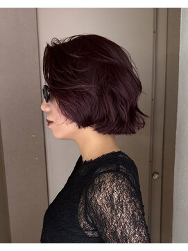 メゾンマイル 恵比寿(maison mile) #ブリーチなしダブルカラー#ワインレッド#ボルドーカラー#前髪