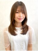 TLUUSミルクティーブロンドワンホンレイヤーダークブルー