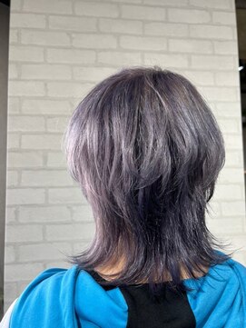 ビス ヘア アンド ビューティー 西新井店(Vis Hair&Beauty) 20代30代ウルフバイオレットカラー立体感小顔丸み乾かすだけ