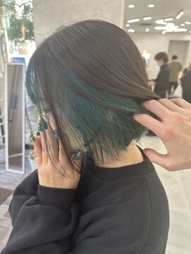 オールバイオー(Owl by oOo) コバルトグリーン×インナーカラー