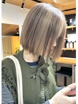 キラ 渋谷(KILLA)&nbsp;デザインカラー＿レイヤーカット＿オリーブベージュ