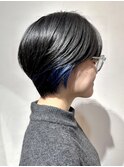 【ブルーイヤリングカラーショート】