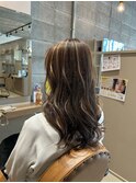 白髪ぼかしハイライト×オレンジベージュ
