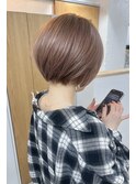 【Kai】ボブショート×ピンクベージュ