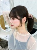 結べるミディアムレイヤー　結んでも可愛い顔まわり
