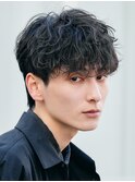 メンズシースルーマッシュニュアンスパーマシャドウパーマテテ風