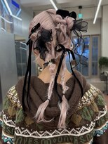 パークレーン アイス イヴェン(park lane ICI yeven)&nbsp;名古屋栄ヘアセットお呼ばれヘアライブヘア編み下ろしリボン