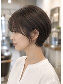 耳かけ上品ショート/アッシュベージュ/30代/40代/50代