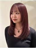 顔まわりレイヤー/暖色/チェリーレッド
