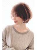 30代40代人気 お手入れ簡単丸みが可愛いショートボブ