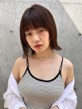 ポーチバイハニー オモテサンドウ(PORCH by HONEY omotesando) 大人可愛い20代30代40代切りっぱなしボブ×ラテベージュ