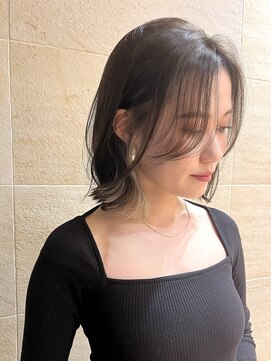 ビュートリアム265(BEAUTRIUM 265) グレージュ 顔まわりレイヤー 前髪カット 長め前髪ボブ 韓国ボブ
