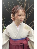 フェリーチェ(Felice)&nbsp;袴ヘア　袴メイク　アップヘア　水引　金箔　振袖ヘア