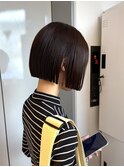 簡単スタイリング/切りっぱなしボブ/新宿/前下がりボブ/ショート