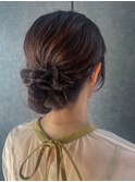 ヘアアレンジヘアセットお団子低めシニヨン