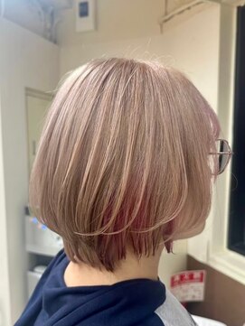 マティーナ ヘアー 池袋(Matina hair) ショートボブ/インナーカラー/ピンクベージュ/Wカラー池袋美容室