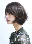 ☆ホワイトグレージュミニウルフデジタルパーマチェリーブラウン