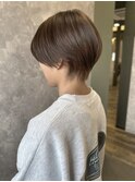 透け感ショート/秋冬くすみカラー/小顔ショート