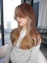 ディーンジェシー 栄店(DEAN JECY)&nbsp;顔周りレイヤーロングヘアミルクティーベージュブラウンカラー