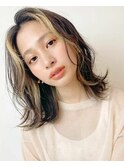 フェイスフレーミング/顔回りブリーチ/韓国風巻き髪/30代40代