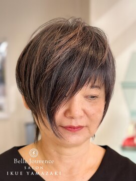 サロンイクエヤマザキ 麻布十番(SALON IKUE YAMAZAKI) 傷まない白髪染　ノンジアミンカラー　ショートカット