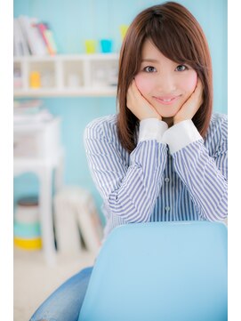 ヘアアンドビューティー ミック(Hair & Beauty miq) 斜めバングのナチュラル★好感セミディ