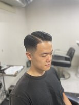 メリケンバーバーショップ フクオカ(MERICAN BARBERSHOP FUK)&nbsp;メンズカットハードパートサイドパートショート