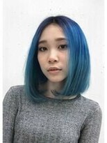 ラブ ロック Love' Lock&nbsp;ブルーのグラデーションカラー・ブリーチ・マニックパニック