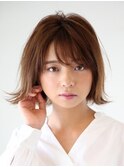 綺麗め外はねワンレンボブ