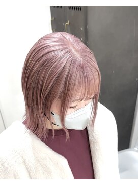 ヲタク(wotaku.) ピンクラベンダーボブくすみカラーダブルカラーハイトーンカラー
