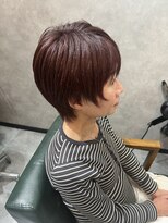 ウル(ulu.)&nbsp;大人可愛い♪脱白髪染めカラーピンク×ショートヘア