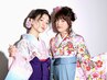 【卒業式クーポン※お電話のみ受付中】袴着付け＋ヘアセット＋メイク￥17600