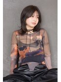 20代30代40代前髪ありウルフレイヤーアッシュブラック