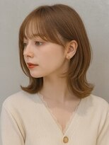 ルシードスタイル リコット レディース(LUCIDO STYLE Ricotto Lady's)&nbsp;くびれカールレイヤー小顔ミディアムナチュラルブラウン