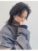 雰囲気抜群！センターパートウルフ×ツイストスパイラル！