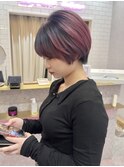 ミディアムヘアデザインカラー暗めカラーシャドールーツ