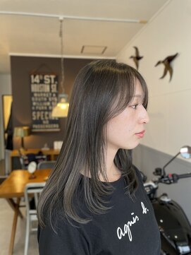 ブラウン(Brown) ロング/顔まわりレイヤー