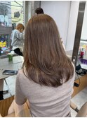 原宿ヘーゼルベージュブリーチなしダブルカラーハッシュレイヤー