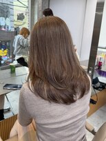 サンク 原宿 表参道(cinq) 原宿ヘーゼルベージュブリーチなしダブルカラーハッシュレイヤー